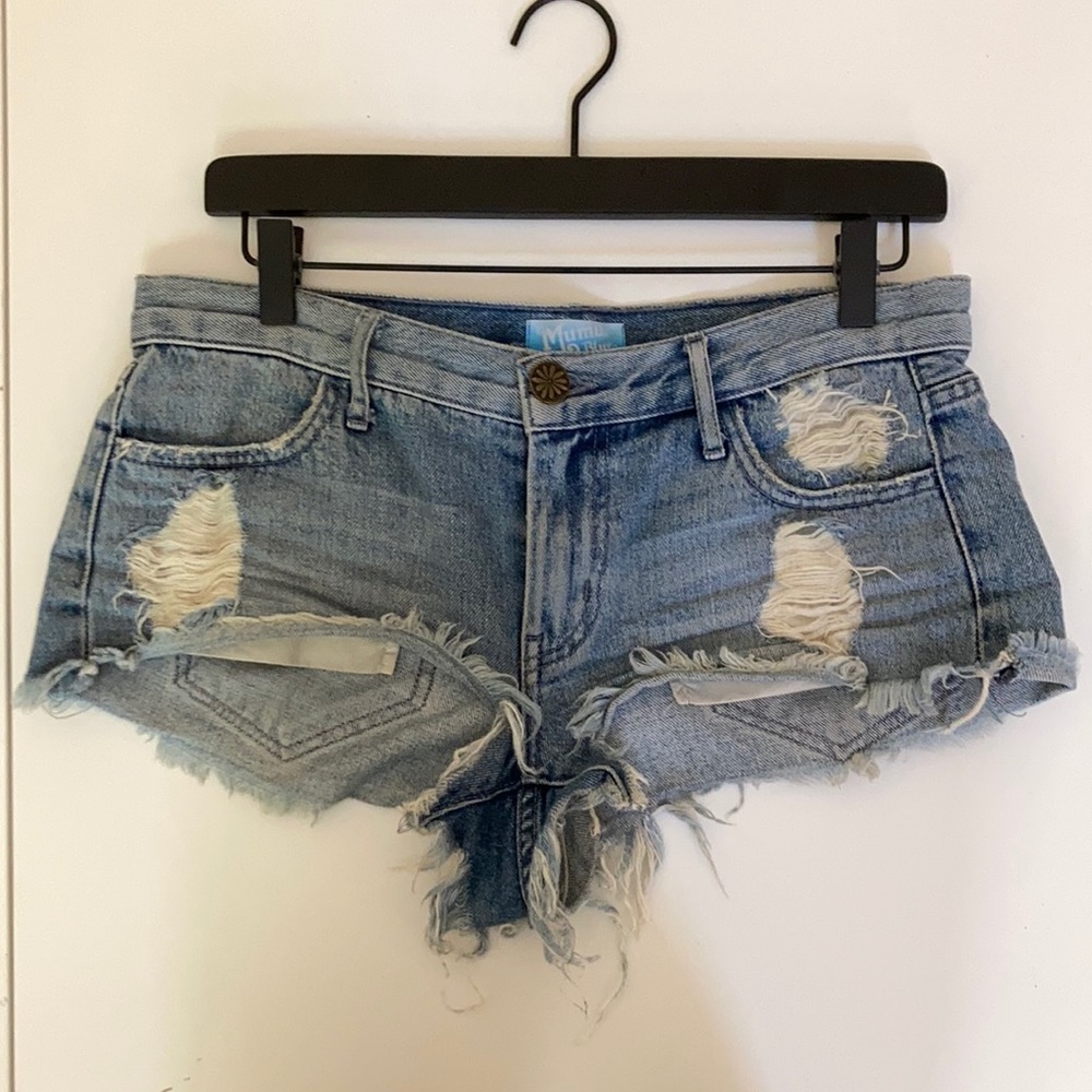 Show Me Your Mumu Denim Jeans Shorts Cutoff 25